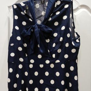 Shein- NWOT Navy Polkadot Dress
